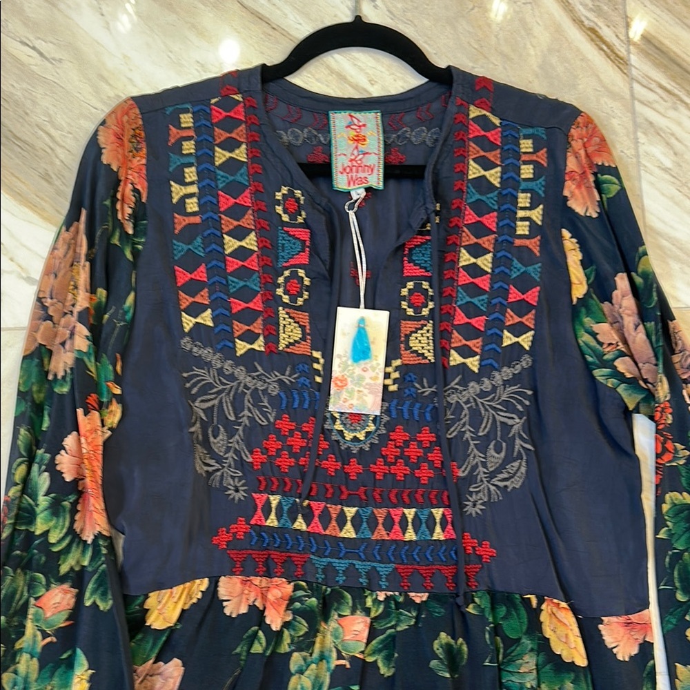 Johnny Was Floral Long Sleeve Dress - Picture 6 of 8